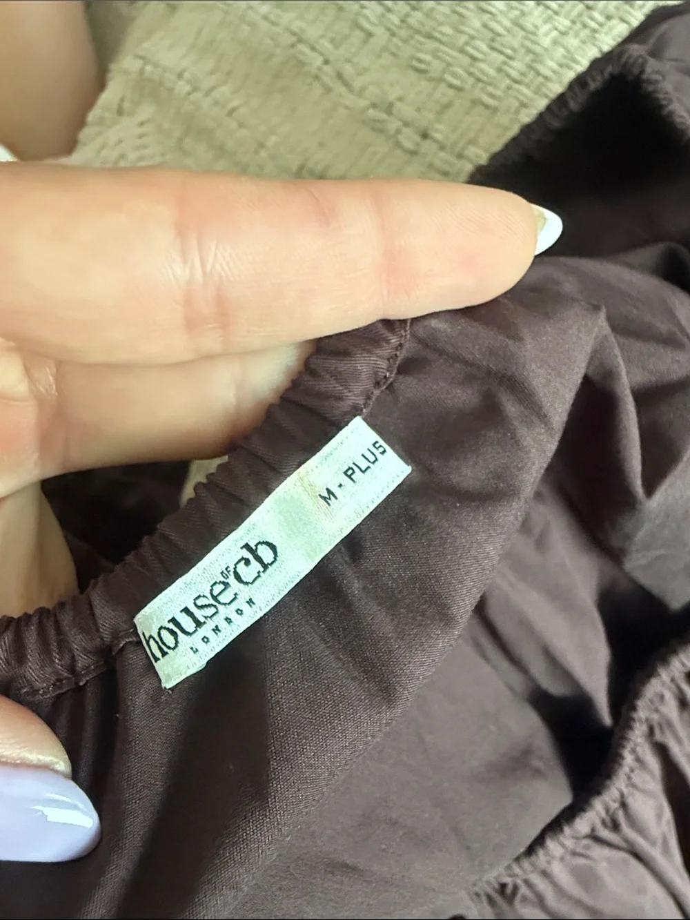 House of CB Chocolate Brown Square-Neck Button Front Top